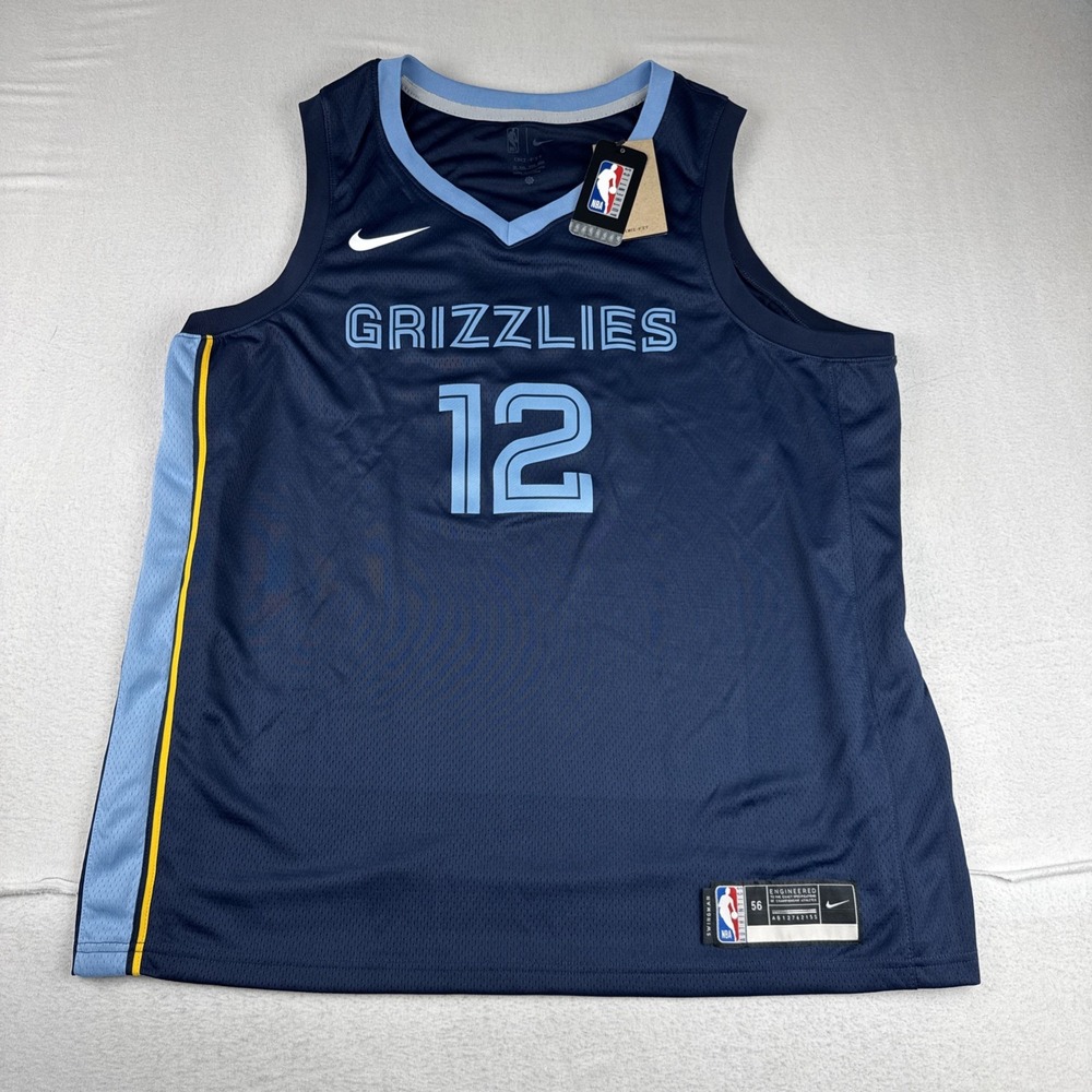New! Ja Morant Memphis Grizzlies Mens Nike Navy NBA Jersey 2XL Dri-Fit Athletic